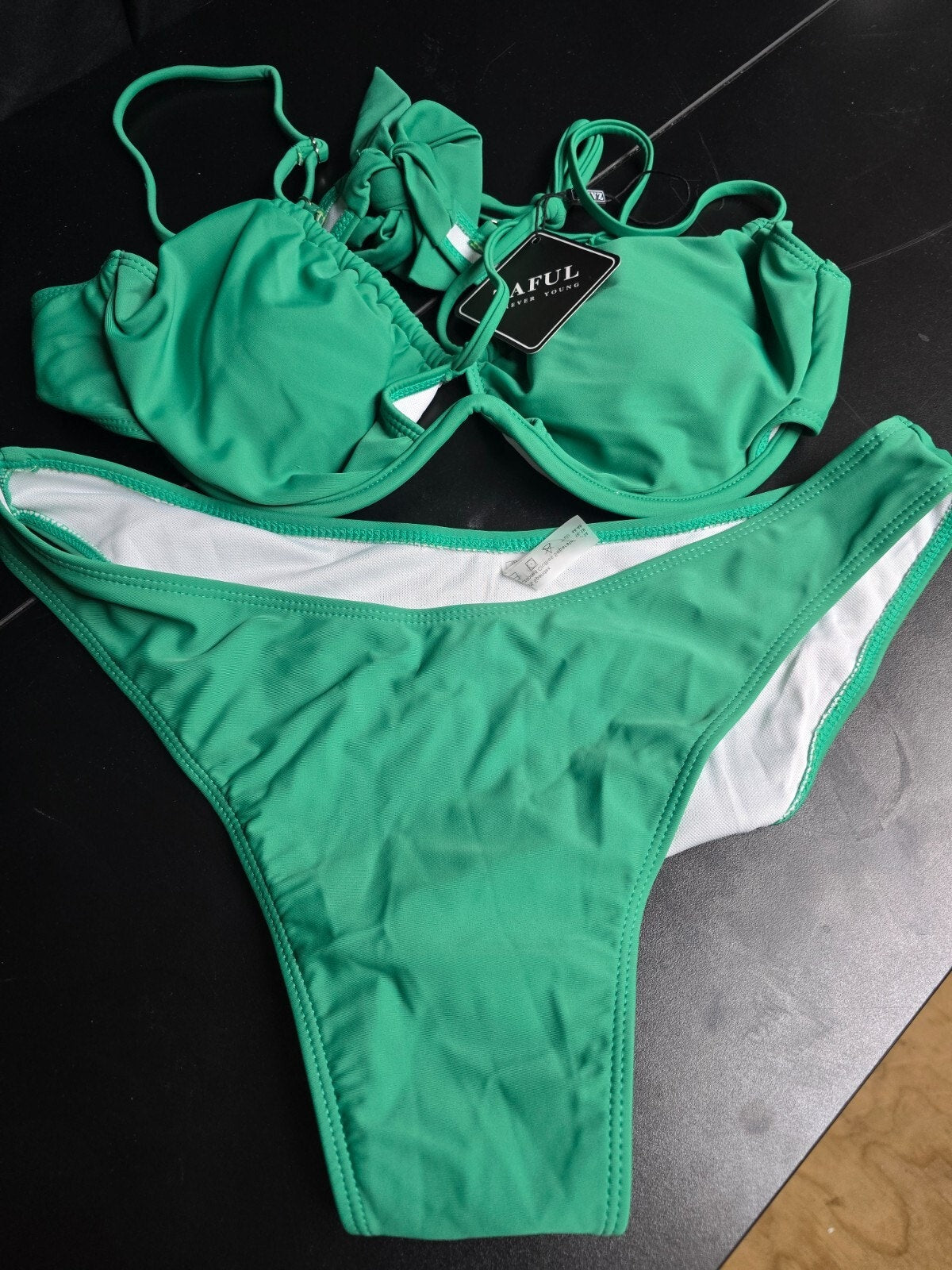 ZAFUL Underwire Thong Bikini Set – Green, XL – NWT