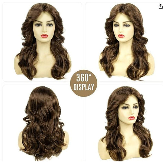 70s Disco Wig Farrah Fawcett Wigs for Women Lady Natural Synthetic Full Wigs Vintage