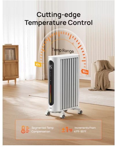 DREO 1500-Watt Oil-Filled Radiant Tower Space Heater with Remote