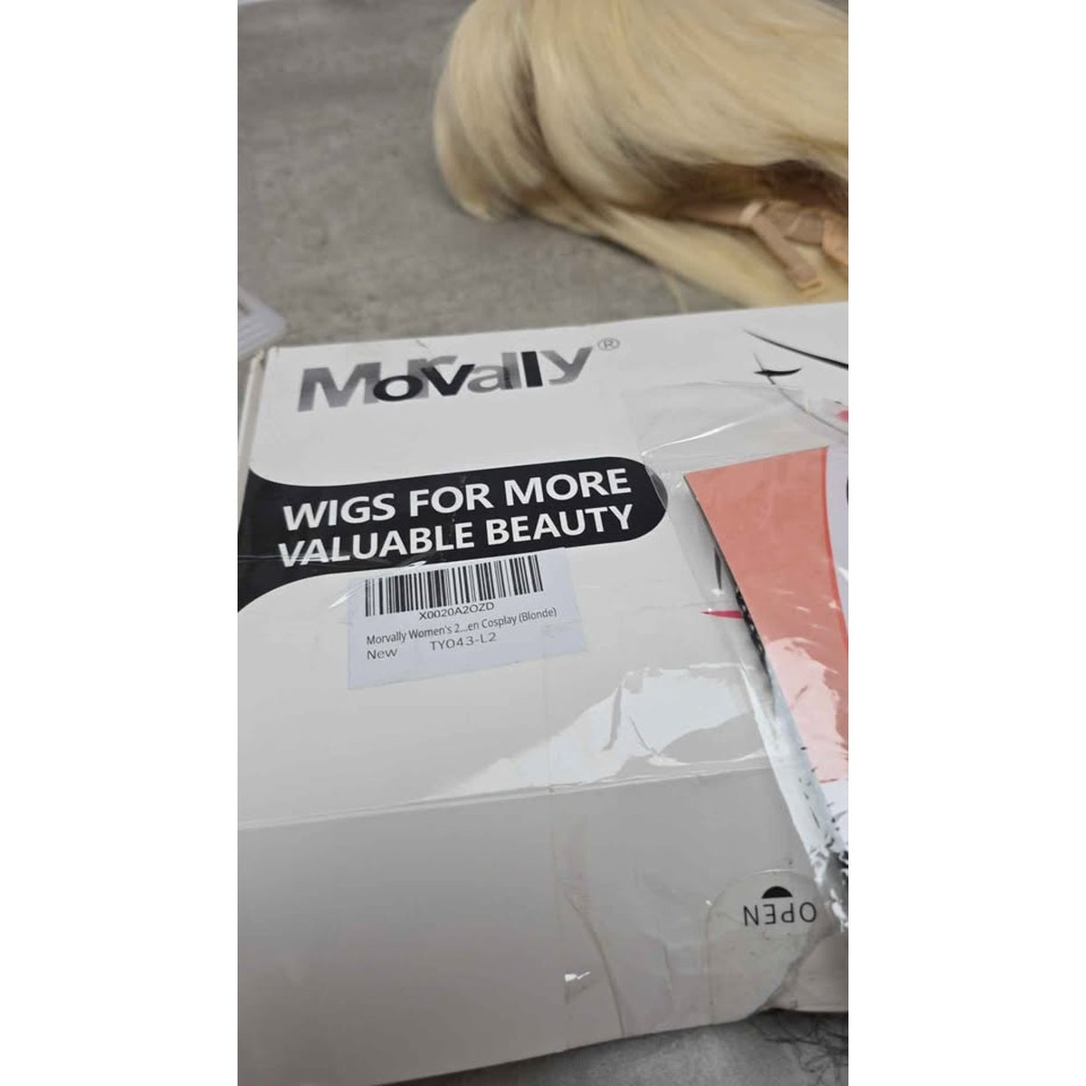 New Morvally 26" Blonde Wig with Bangs