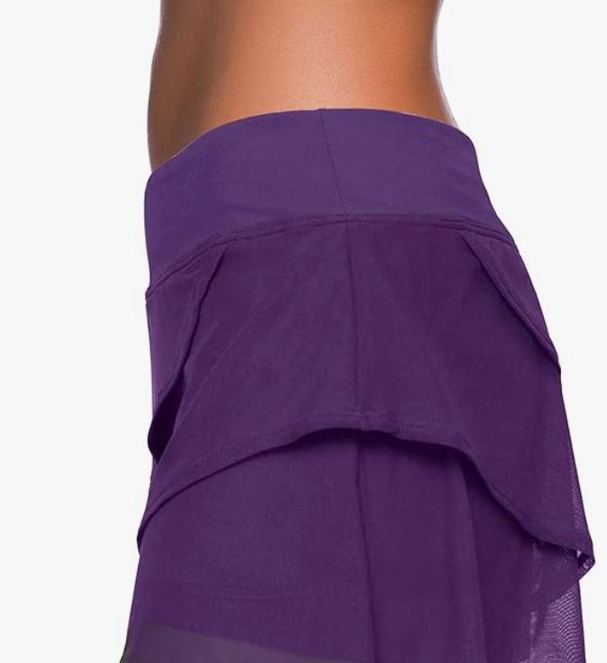 Aleumdr Ruffle Swim Skirt Bottom – Purple, XL – New