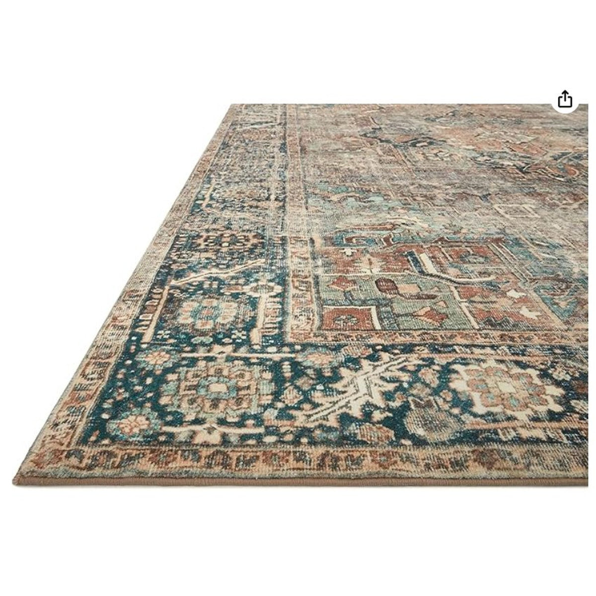 NEW Loloi Margot Collection MAT-02 Terracotta/Lagoon 2'-0" x 5'-0" Accent Rug feat.