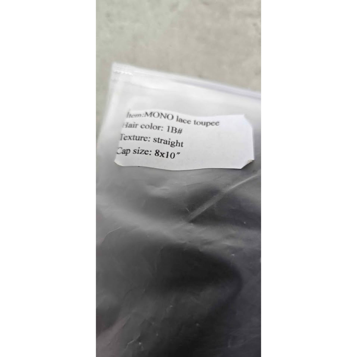 Lumeng Toupee Human Hair Mono Lace 8 x 10 1B