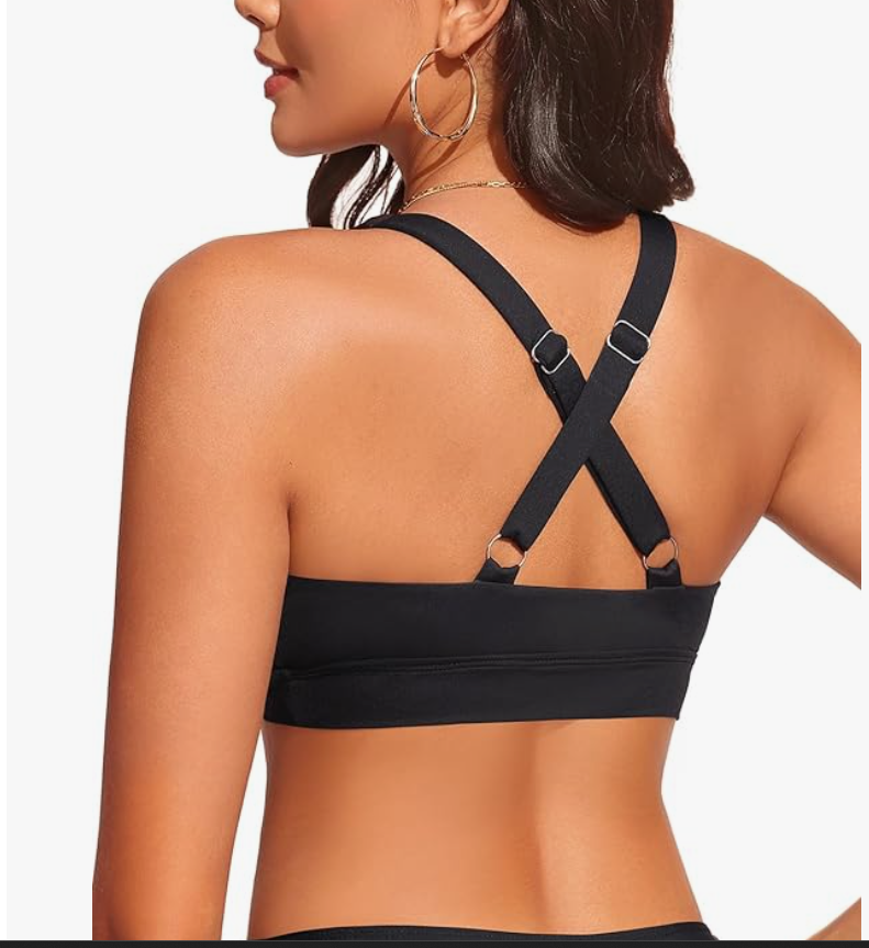 Aqua Eve Push-Up Bikini Top – Black, Large – NWT