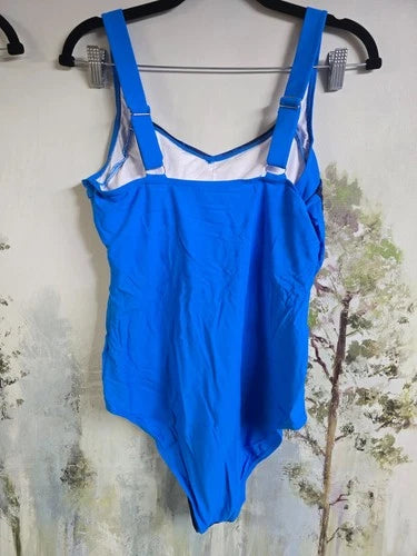 Aleumdr Athletic Tummy Control One Piece Swimsuit – Blue – Large
