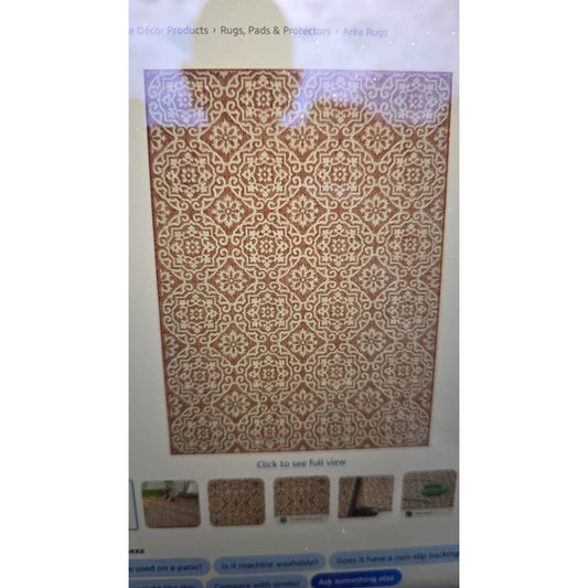 New Nicole Miller New York Patio Country Geometric Indoor/Outdoor Area Rug 6'6" x 9'2"