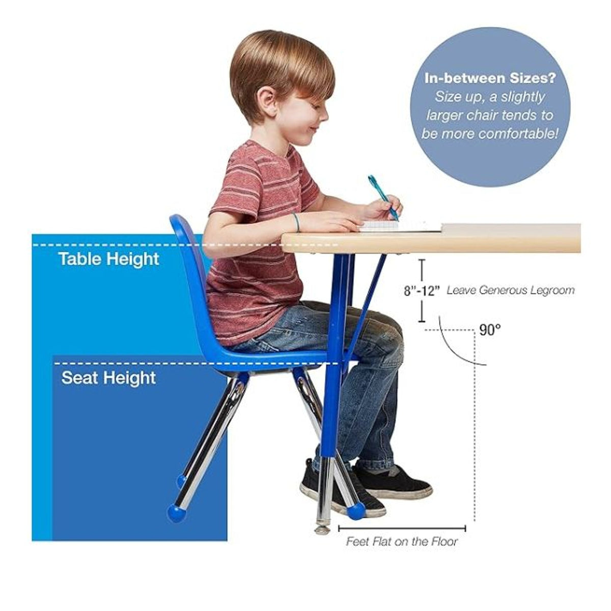 FDP 16" School Stack Chair, Stacking Student Seat with Chromed Steel Legs and Ball Glides