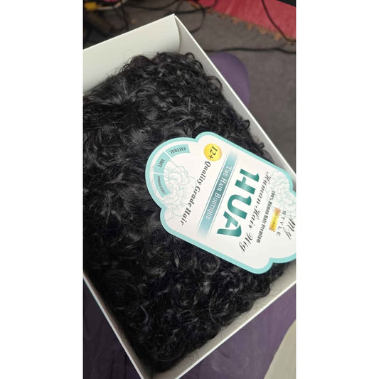 New HUA Brazilian Kinky Curly 10" Human Hair Wig