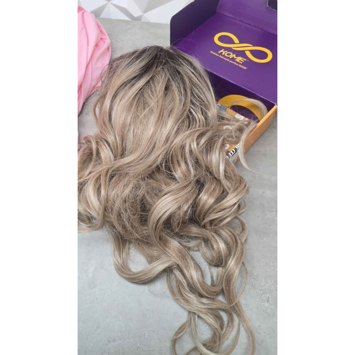 KOME 26-Inch Dirty Blonde Synthetic Lace Front Wig (Used)