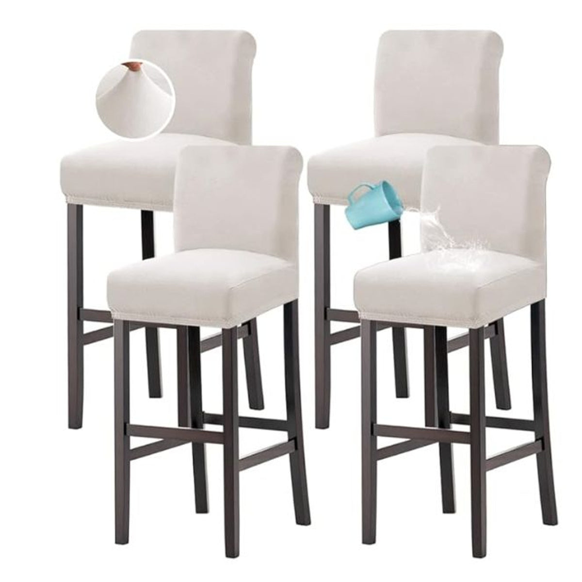 H.VERSAILTEX 100% Waterproof Bar Stool Cover Stretch Counter Stool Pub Chair Slipcover