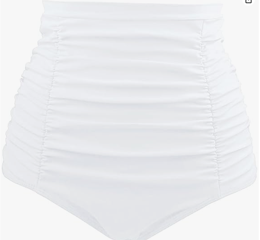 Tempt Me High-Waisted Bikini Bottom – White, 18W – NWT