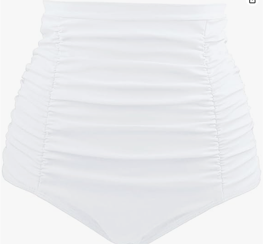 Tempt Me High-Waisted Bikini Bottom – White, 18W – NWT