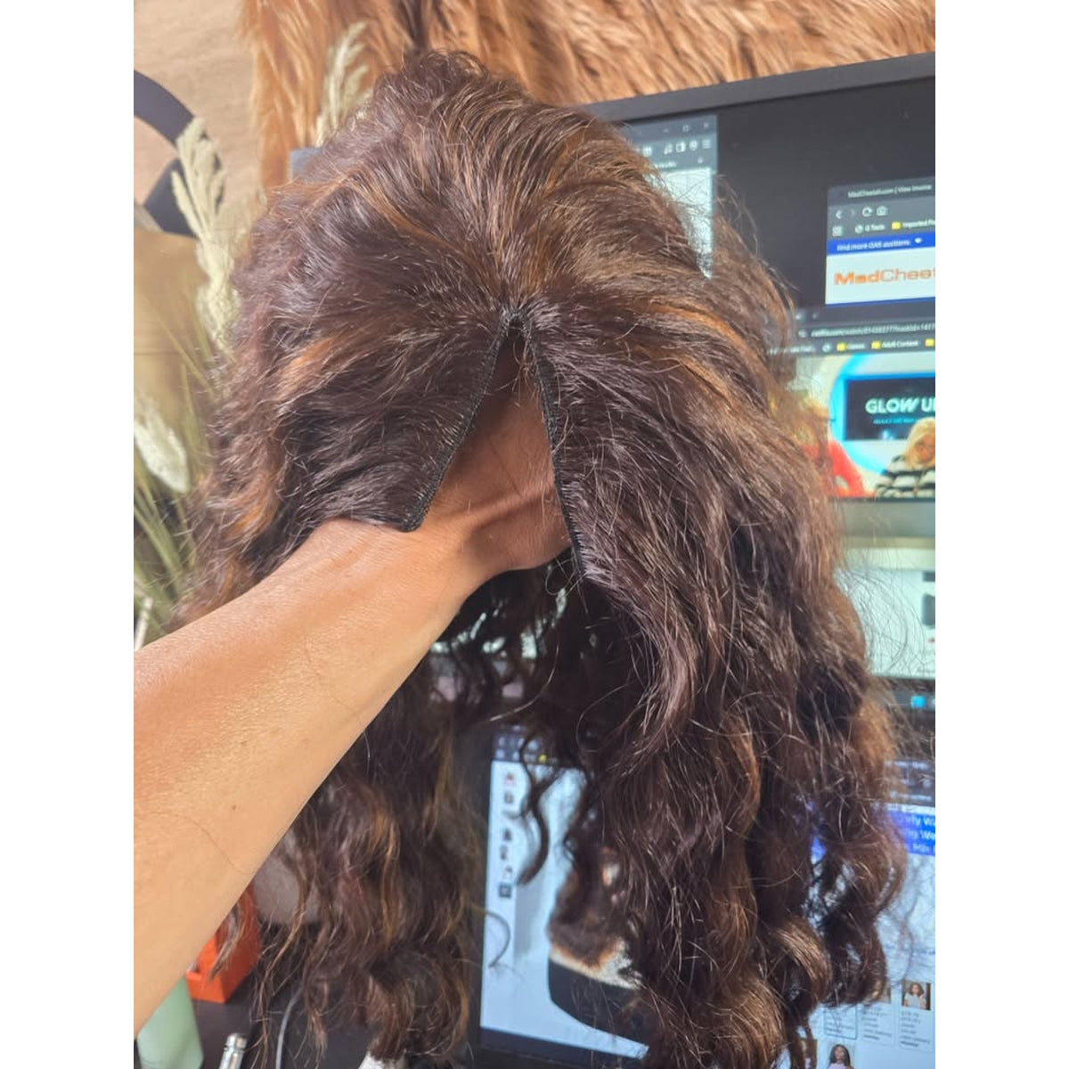 Quantum Love V part Curly Wavy Wigs Short Bob Loose Curly