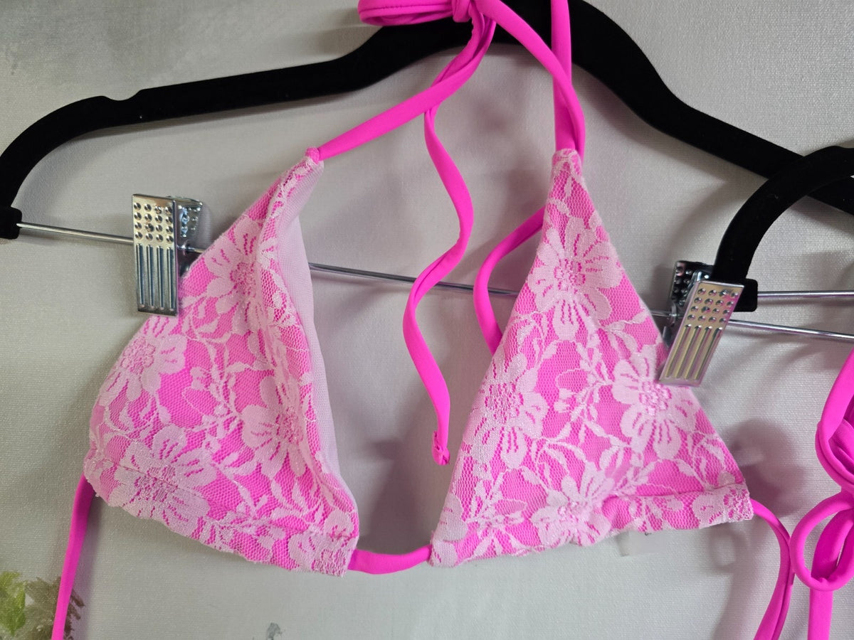 SHENHE Triangle Bikini Set – Pink Floral, XS – NWT