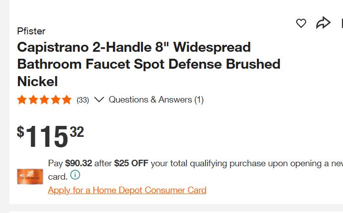 Pfister Capistrano 2-Handle 8" Widespread Bathroom Faucet Spot Defense Brushed Nickel - UNUSED