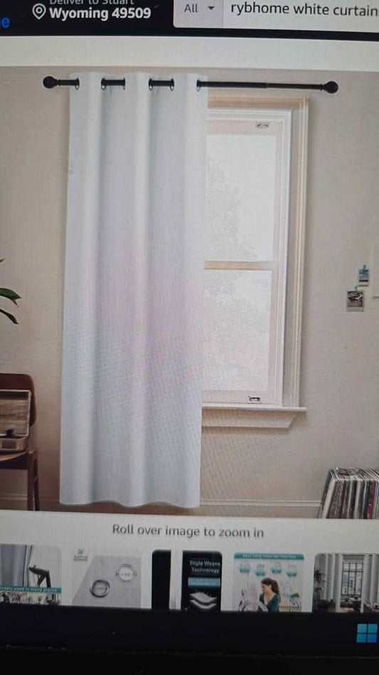 RYB HOME Light Grey Room Divider Curtain — 60 × 84 in, 1 Panel
