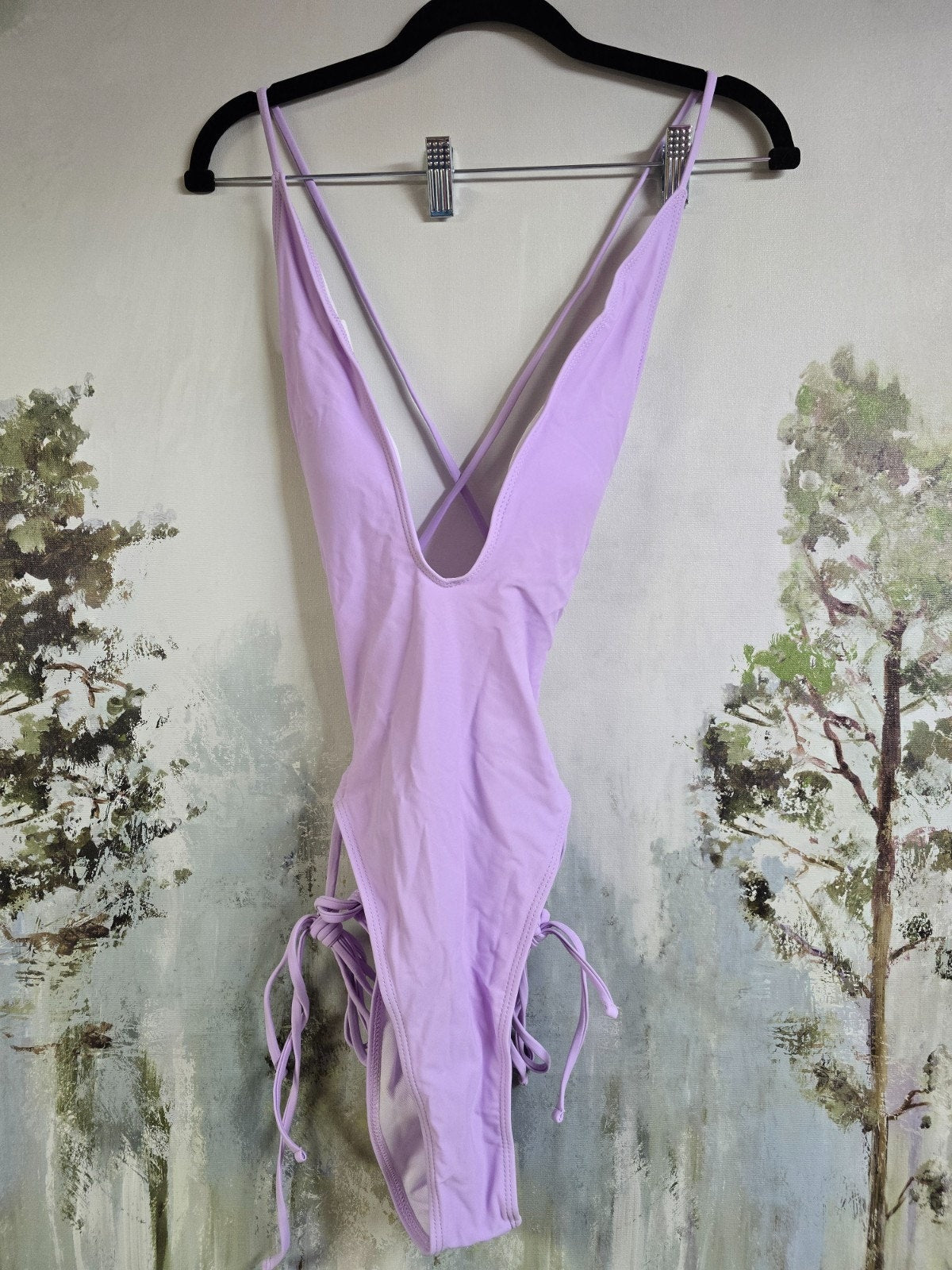 One-Piece Swimsuit – Purple, Small – New