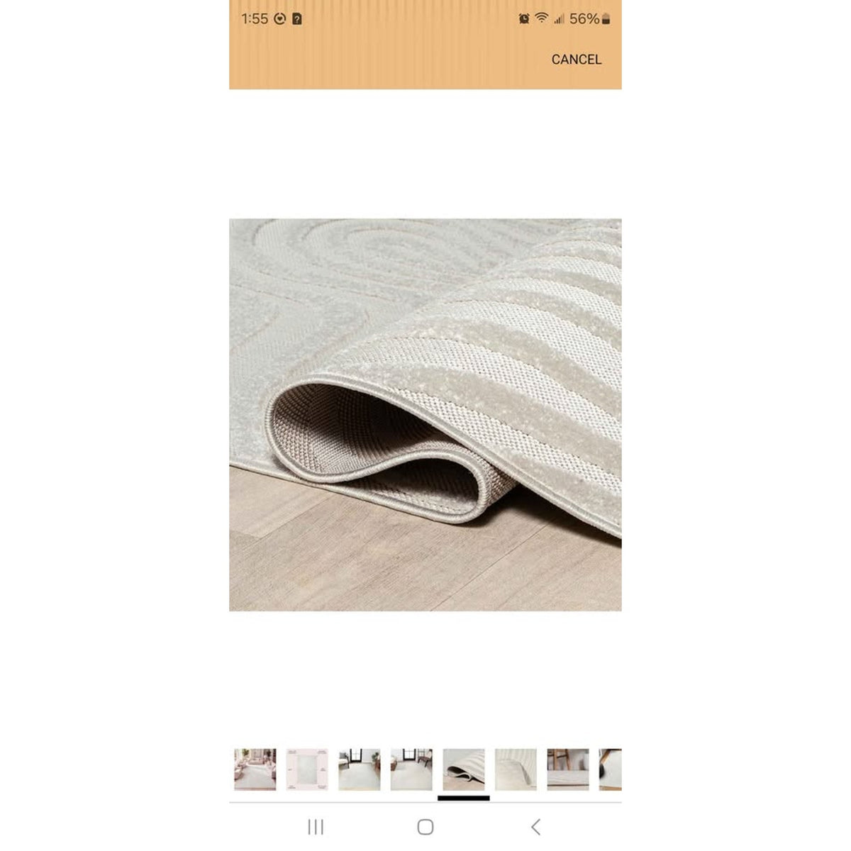 JONATHAN Y Maribo High-Low Abstract Striped Cream/Ivory 12x18 Indoor/Outdoor Area Rug