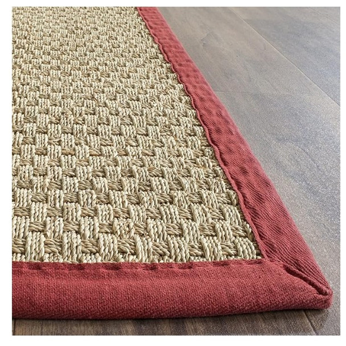 SAFAVIEH Natural Fiber Arbor Bordered Area Rug, Natural/Beige, 6x9 Square