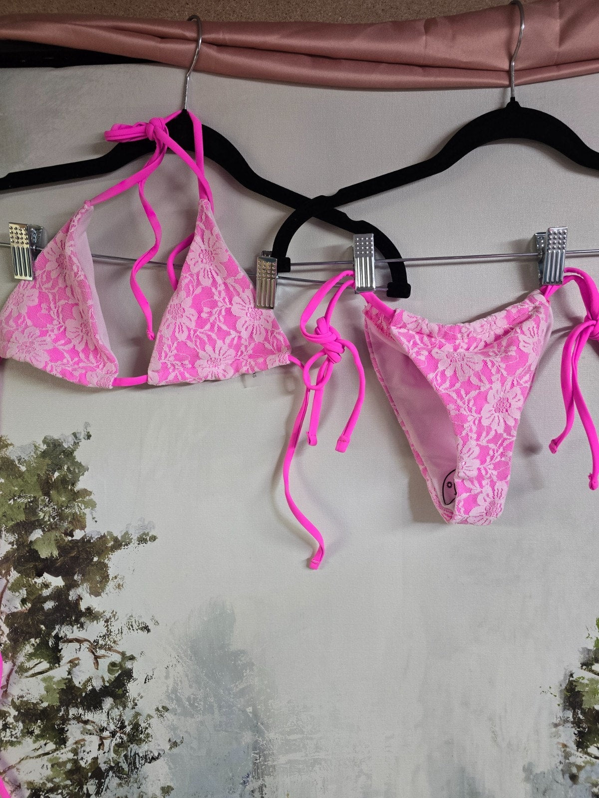SHENHE Triangle Bikini Set – Pink Floral, XS – NWT