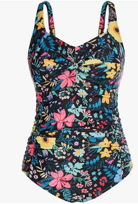 Hanna Nikole Ruched One-Piece Swimsuit – 14W – New with Tags