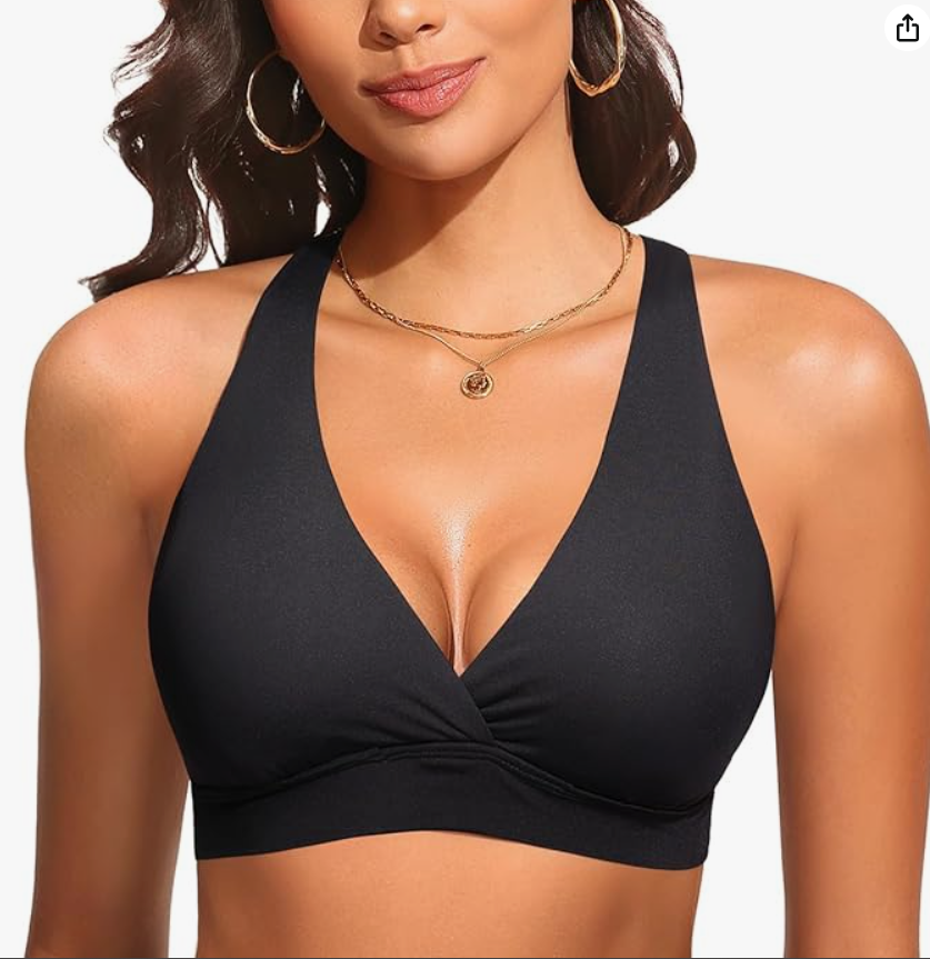 Aqua Eve Push-Up Bikini Top – Black, Large – NWT