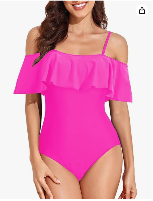 Tempt Me Ruffle One-Piece Swimsuit – Hot Pink, Small – NWT