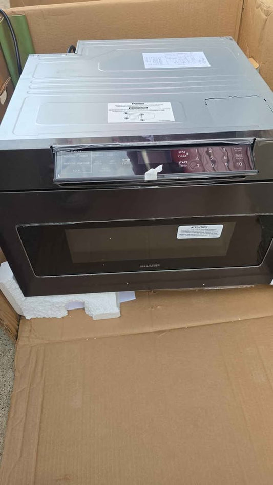 Sharp 24-inch 1.2 cu. ft. Built-In Microwave Drawer – Black Stainless