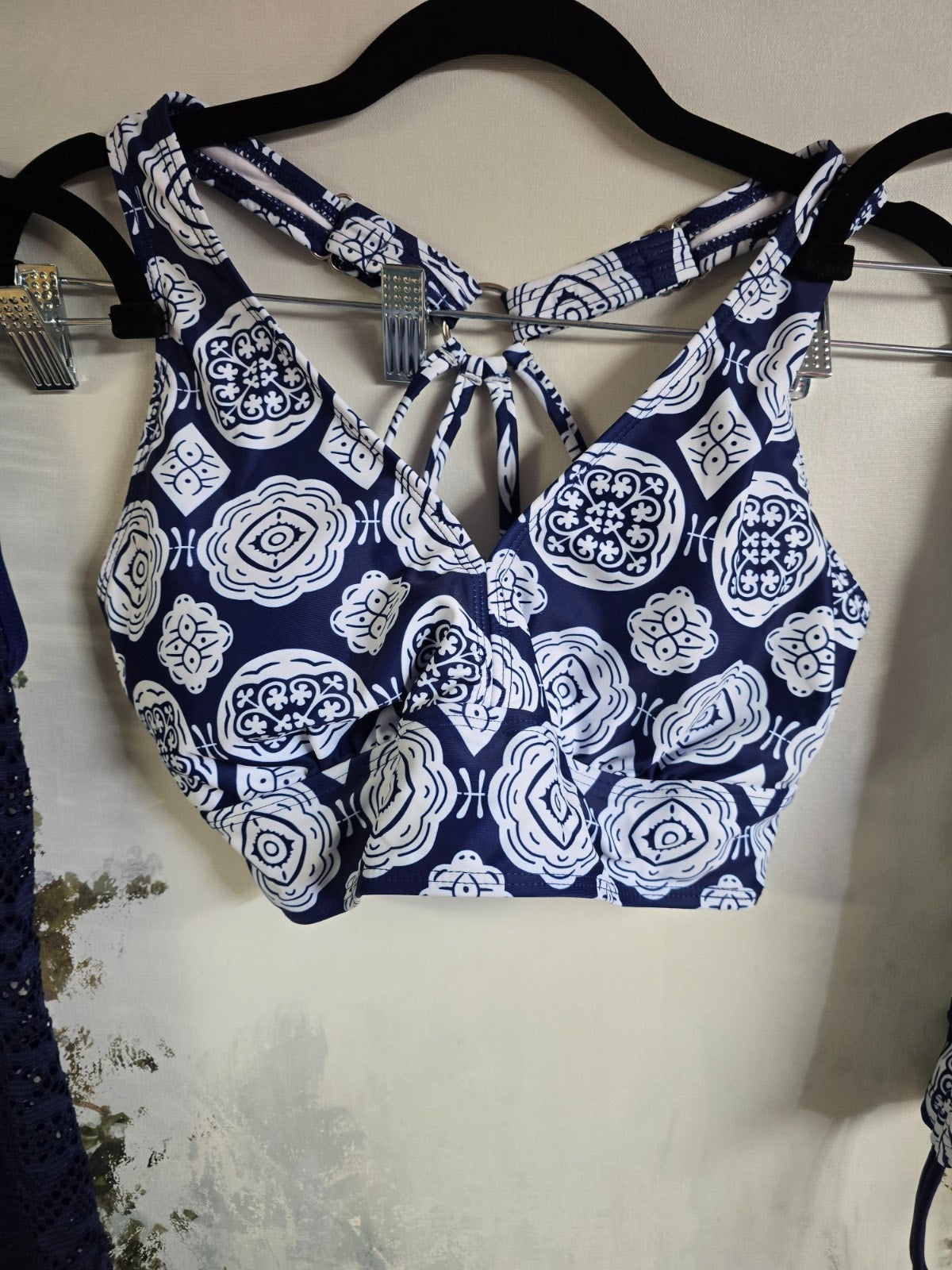 Aleumdr Athletic Three-Piece Tankini Set – Blue, Medium – New