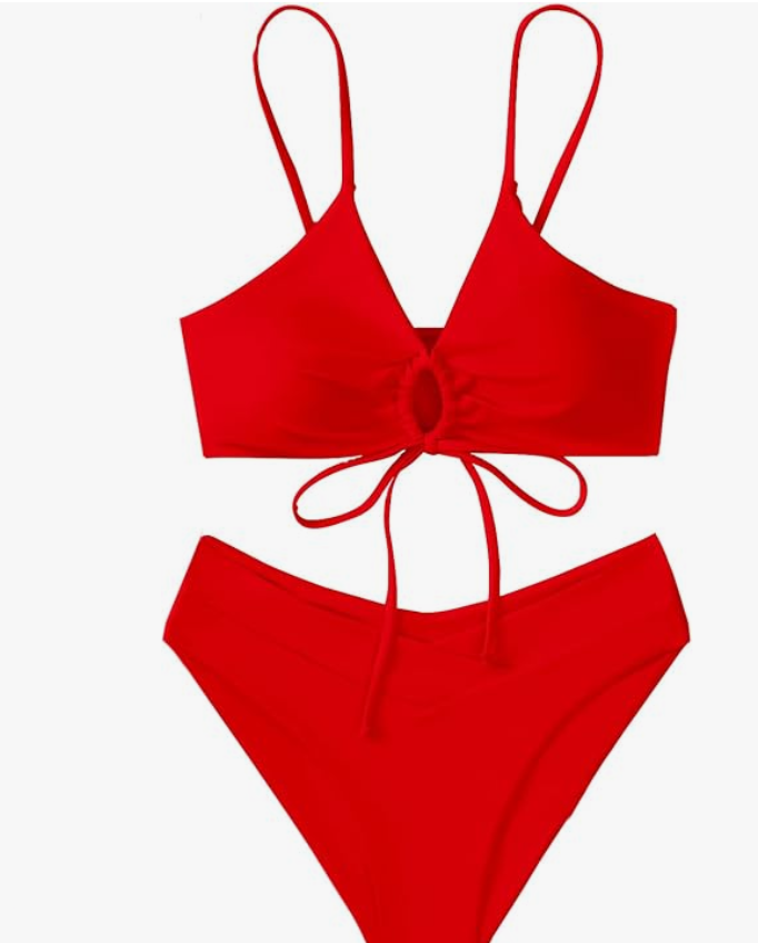 Meetall String Triangle Bikini Set – Red, Small – New
