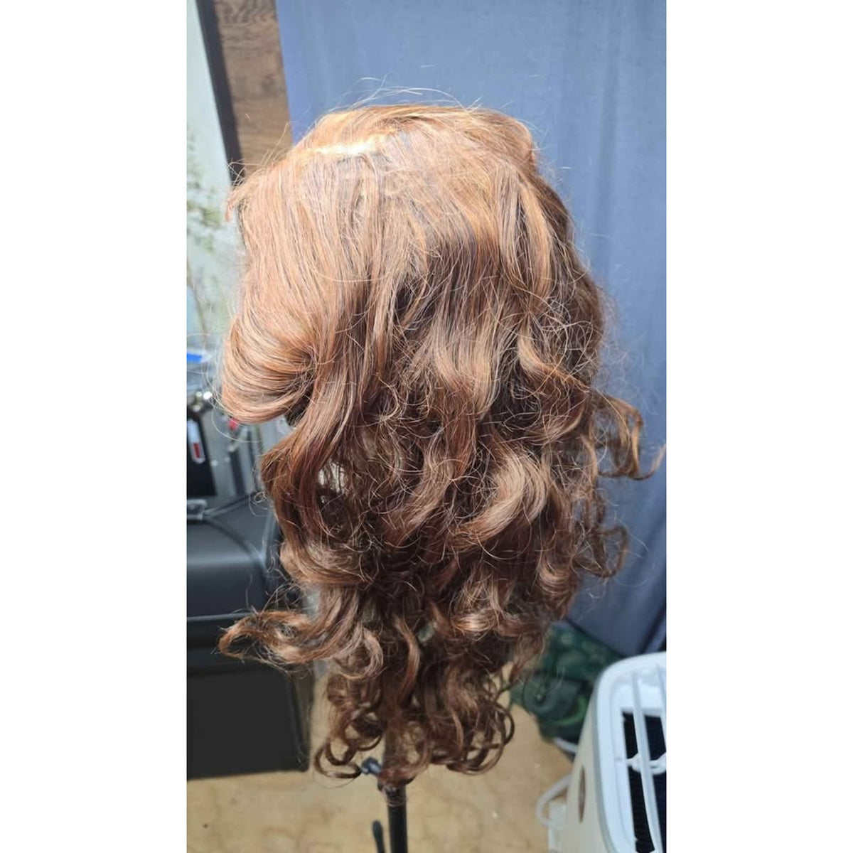 FELEK Ombre Brown Long Synthetic Loose Wave Lace Front Wig 13 x 6 Pre Plucked 24"