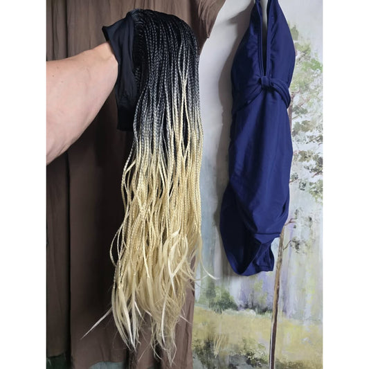 Box Braided Headband Wigs for Black Women Micro Braids 30 Inch Long Wigs Synthetic Small Braids