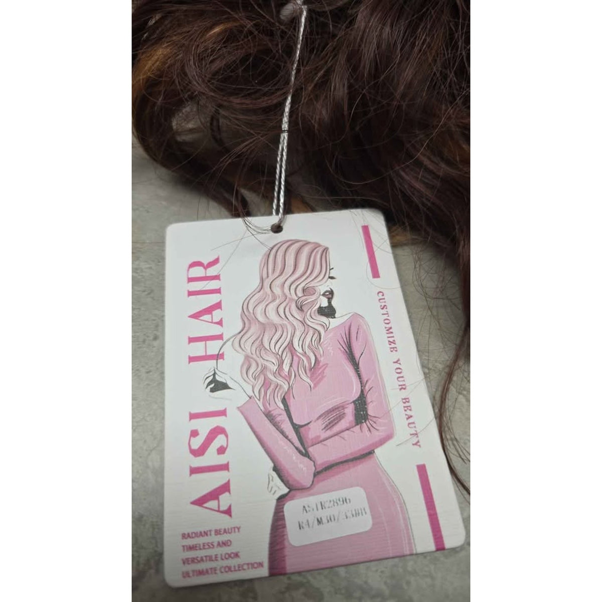 New AISI HAIR 14" Brown Chestnut Highlight Wig