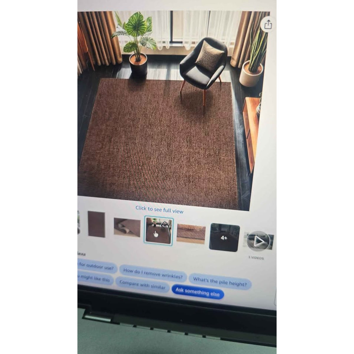 New Camilson Easy Jute Rug 9 x 12 Indoor Outdoor Brown Color - Flax - Area Rug Washable