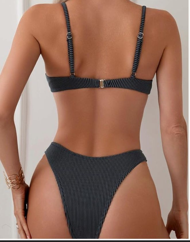 BYINDED Underwire Thong Bikini Set – Light Purple, XL – New