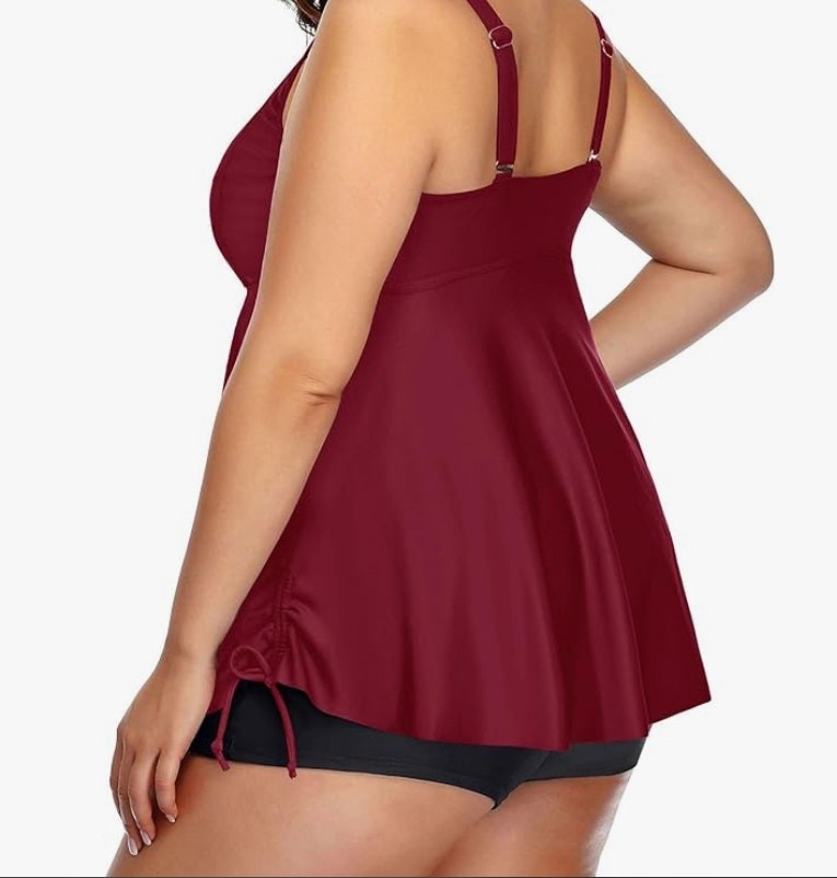 Aqua Eve Tankini Swimdress & Shorts Set – Wine Red, 12W (Large) – New with Tags