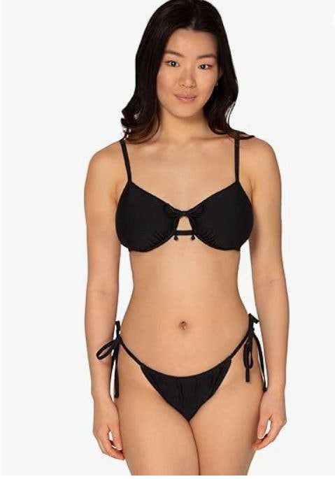 Smart & Sexy Underwire String Bikini Set – Black, XXL – New with Tags