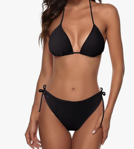 Zonsaoja Triangle String Bikini Set – Black, Medium – NWT