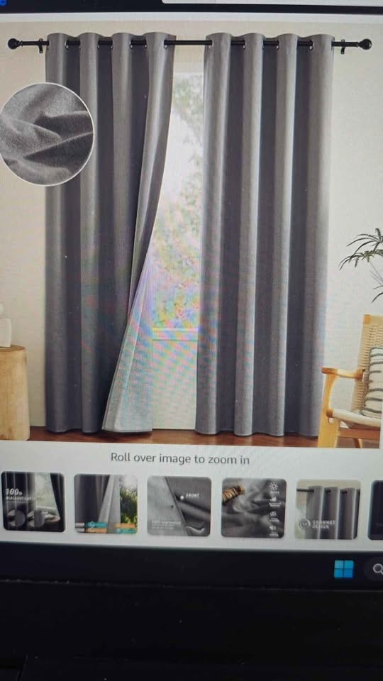 Nicetown Grey Faux Linen Full Shade Curtains — 52 × 84 in