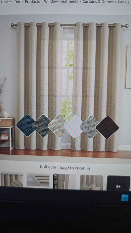 Vangao Grey Linen Textured Curtains — 38 × 96 in, 2 Panels