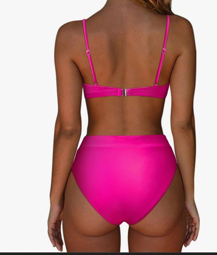 SUUKSESS High-Waisted Triangle Bikini Set – Violet Purple, Large – NWT