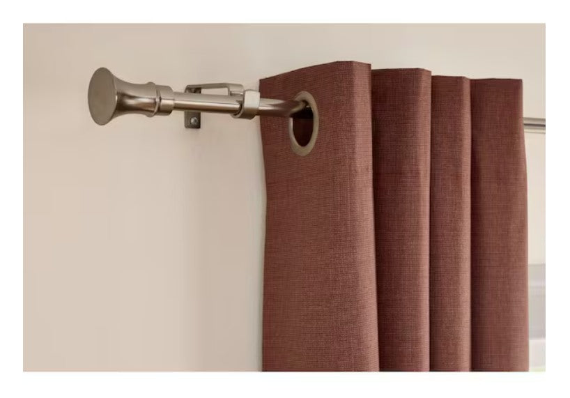 StyleWell Brushed Nickel Curtain Rod — 36–66 in