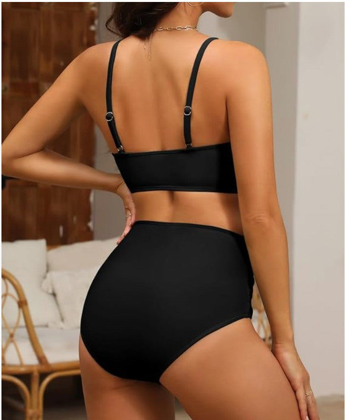 GVAOO High-Waisted Bikini Set – Small – New