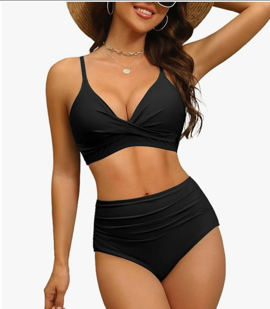 GVAOO High-Waisted Bikini Set – Small – New