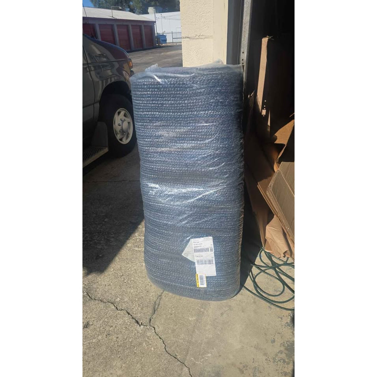 NEW Unique Loom 12'2" x 16'1" Navy Blue Braided Jute Area Rug – HUGE