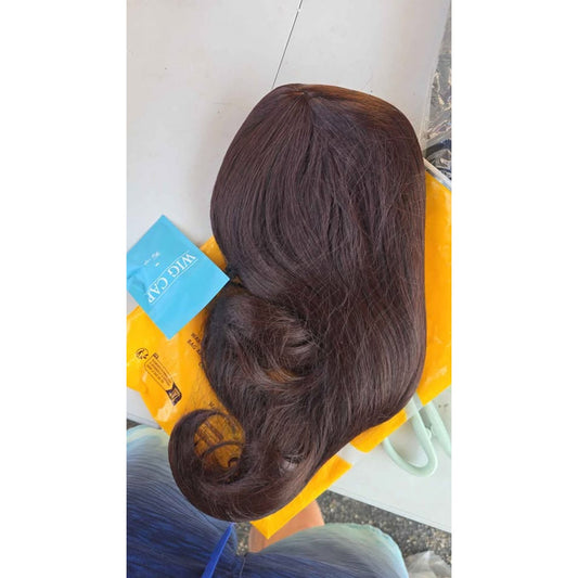 Kome 18 inch Brown with bangs wig - NEW