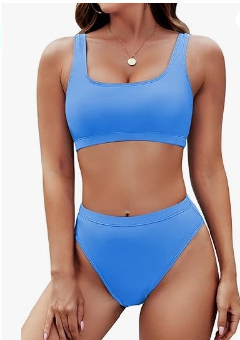 Pink Queen Sporty Bikini Set – Bright Blue, Medium – New