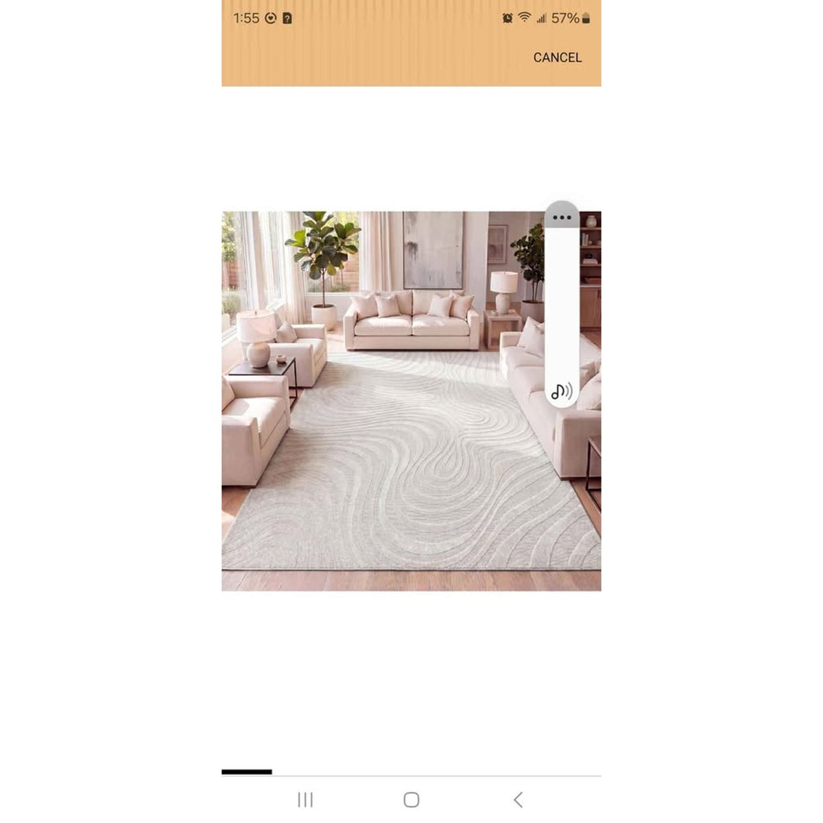 JONATHAN Y Maribo High-Low Abstract Striped Cream/Ivory 12x18 Indoor/Outdoor Area Rug