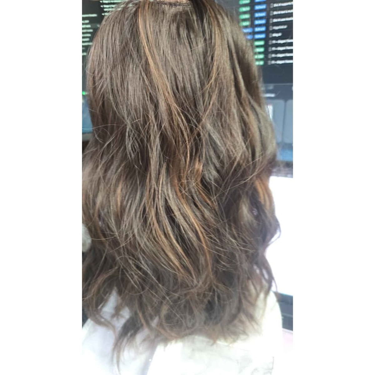 Novastel Ombre Blond Ash Wavy Wig - Human Hair Medium Length 18"