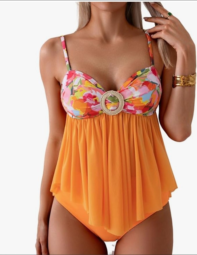 B2prity Mesh Two-Piece Tankini Set – Medium – New